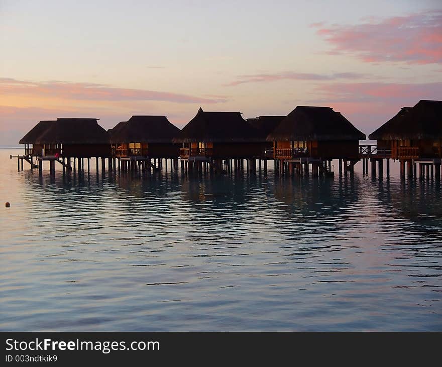 View to the bungalows. View to the bungalows