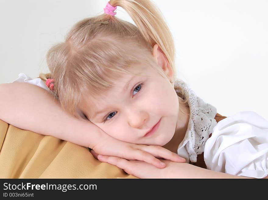 Portrait of little girl inside