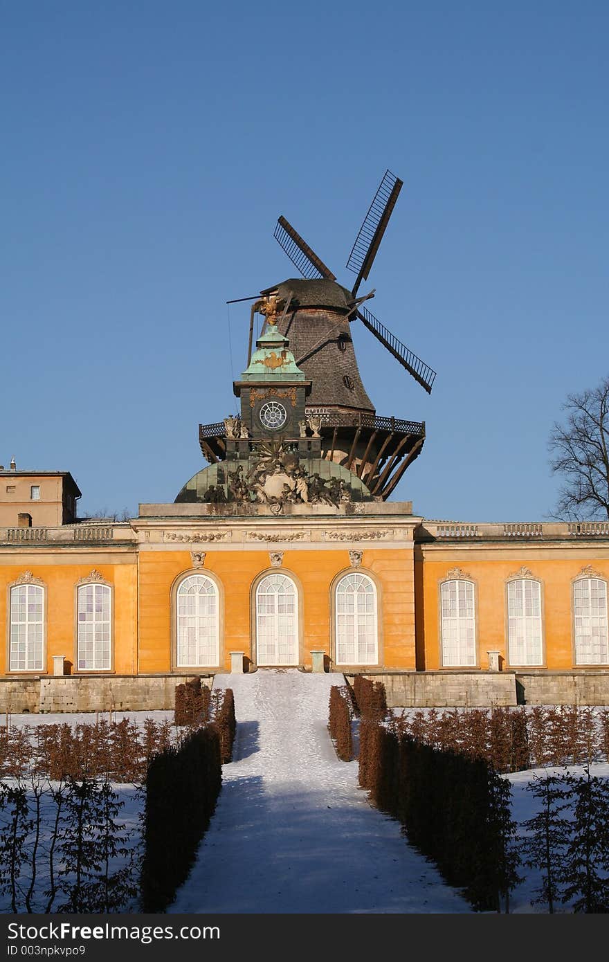 Historical windmill in the garden of Sanssouci