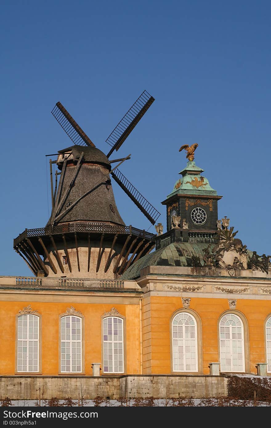 Historical windmill in the garden of Sanssouci