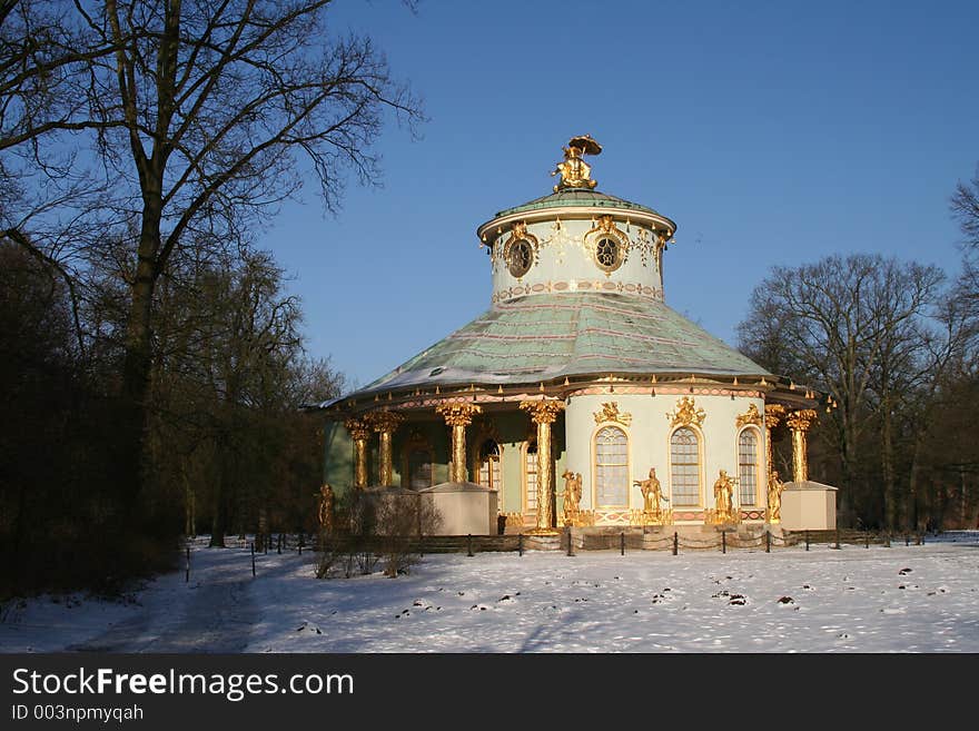 The Chinese Tea House in the garden of Sanssouci in Potsdam