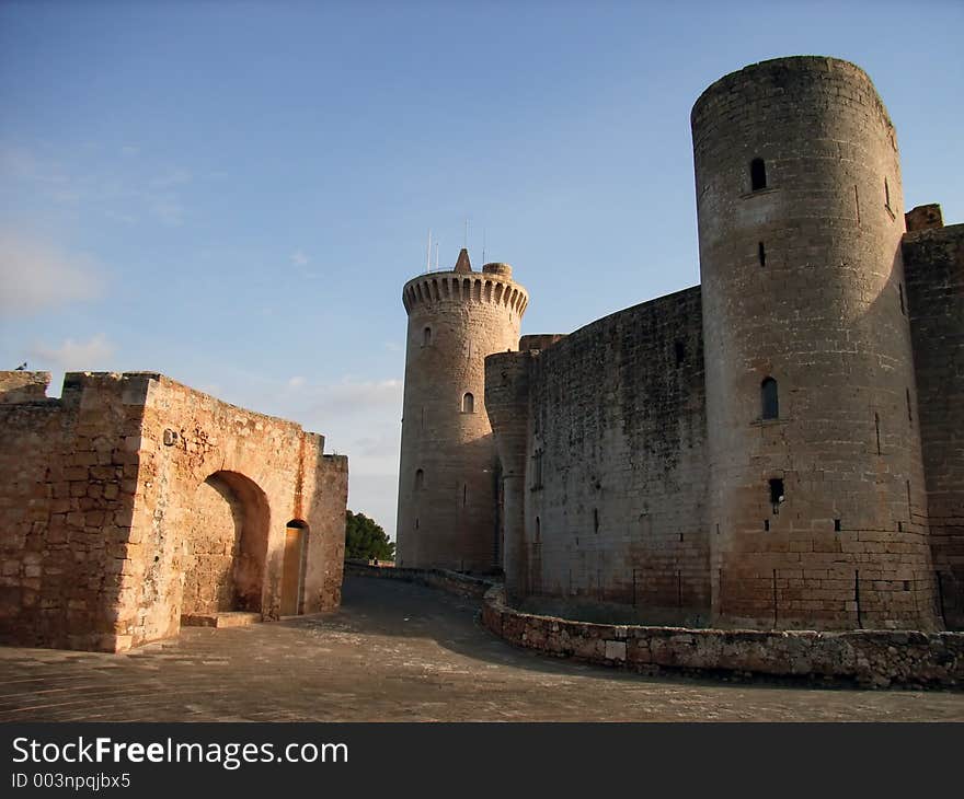 Another view of the Bellver Castle in Majorca (Balearic Islands). Inside the first wall protection. Another view of the Bellver Castle in Majorca (Balearic Islands). Inside the first wall protection.