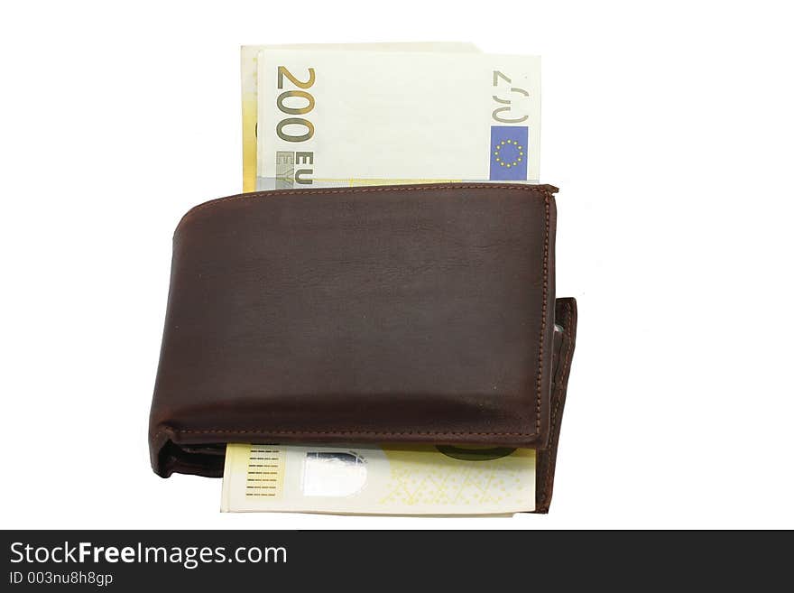 Wallet with 200 Euros bills. Wallet with 200 Euros bills