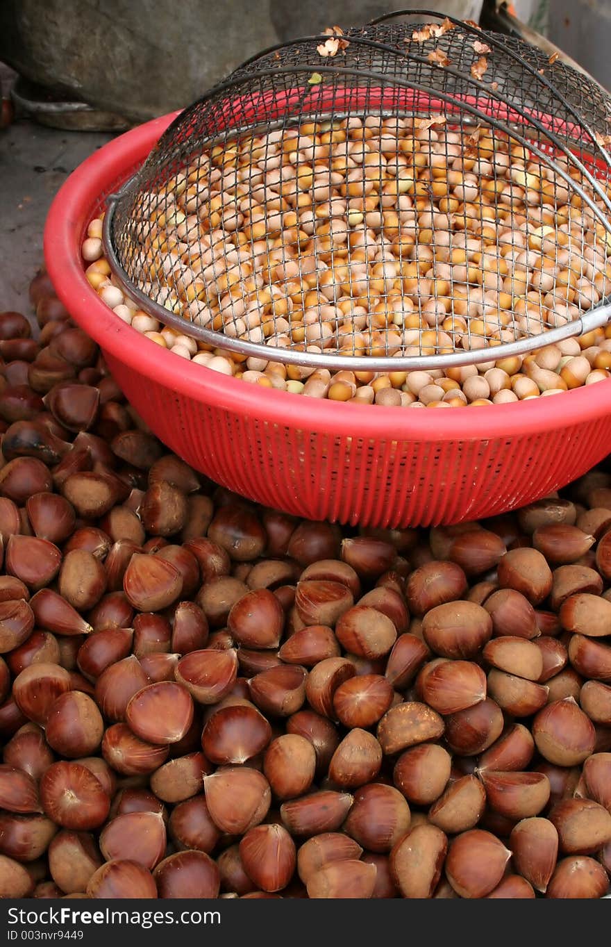 Giant bowl of roasted walnuts