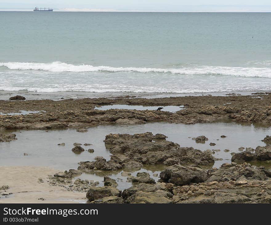 Rocky sea beach. Rocky sea beach