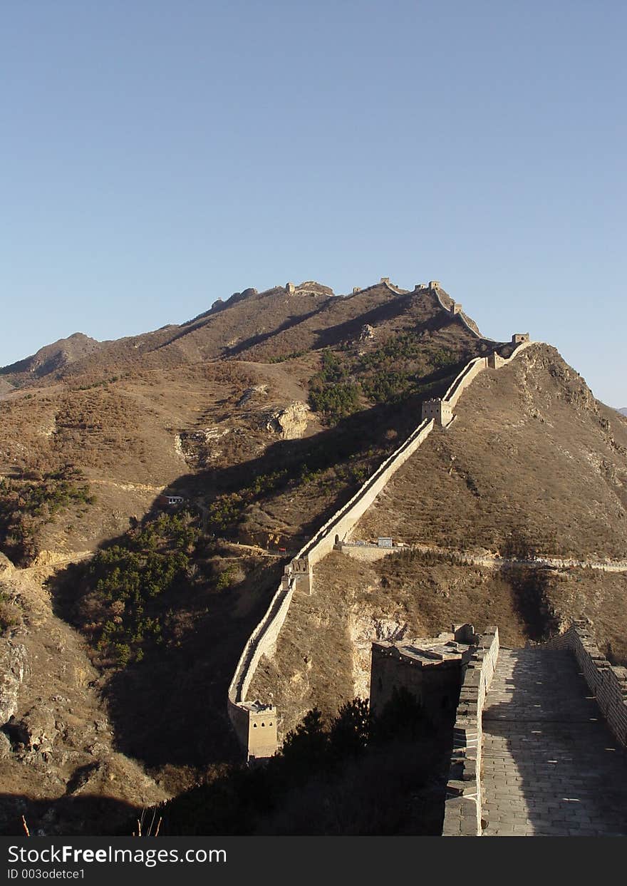 The Great Wall of China, zigzaging the landscape