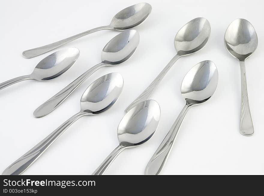 Spoons, over white background