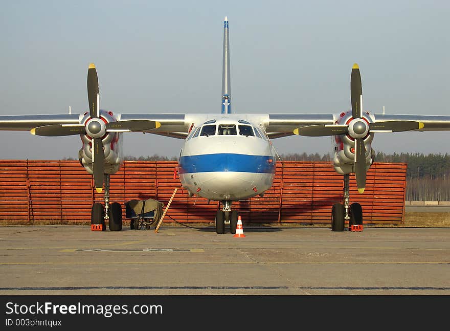 This Antonov-26 was shot at Riga (Latvia) Airport. This is an ex-Soviet Union cargo plane. This Antonov-26 was shot at Riga (Latvia) Airport. This is an ex-Soviet Union cargo plane.