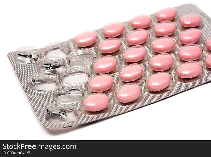 Pack of pink pills.