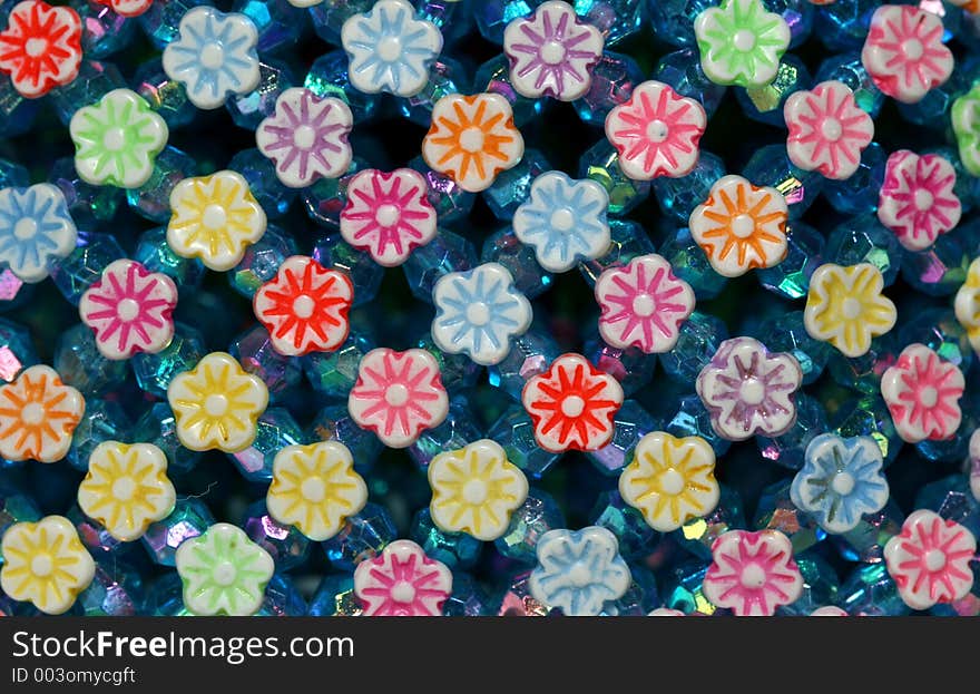 Colorful plastic flowers