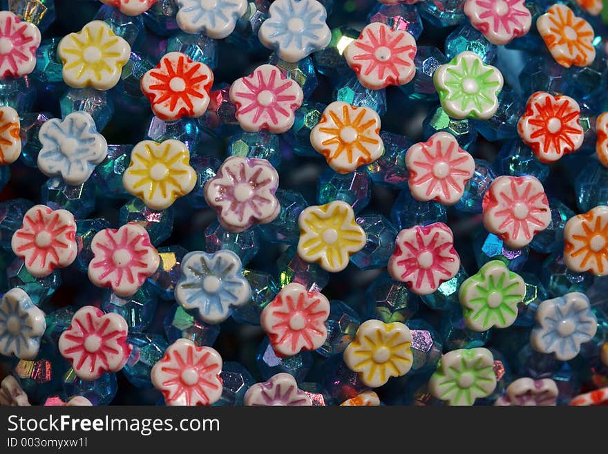 Fake plastic flowers background