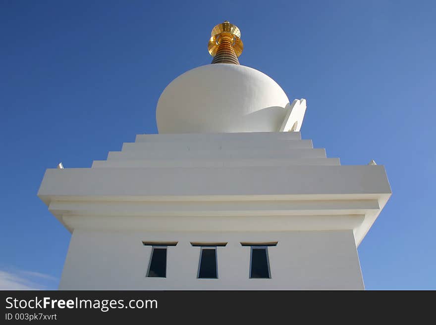 White mosque against a blue sky