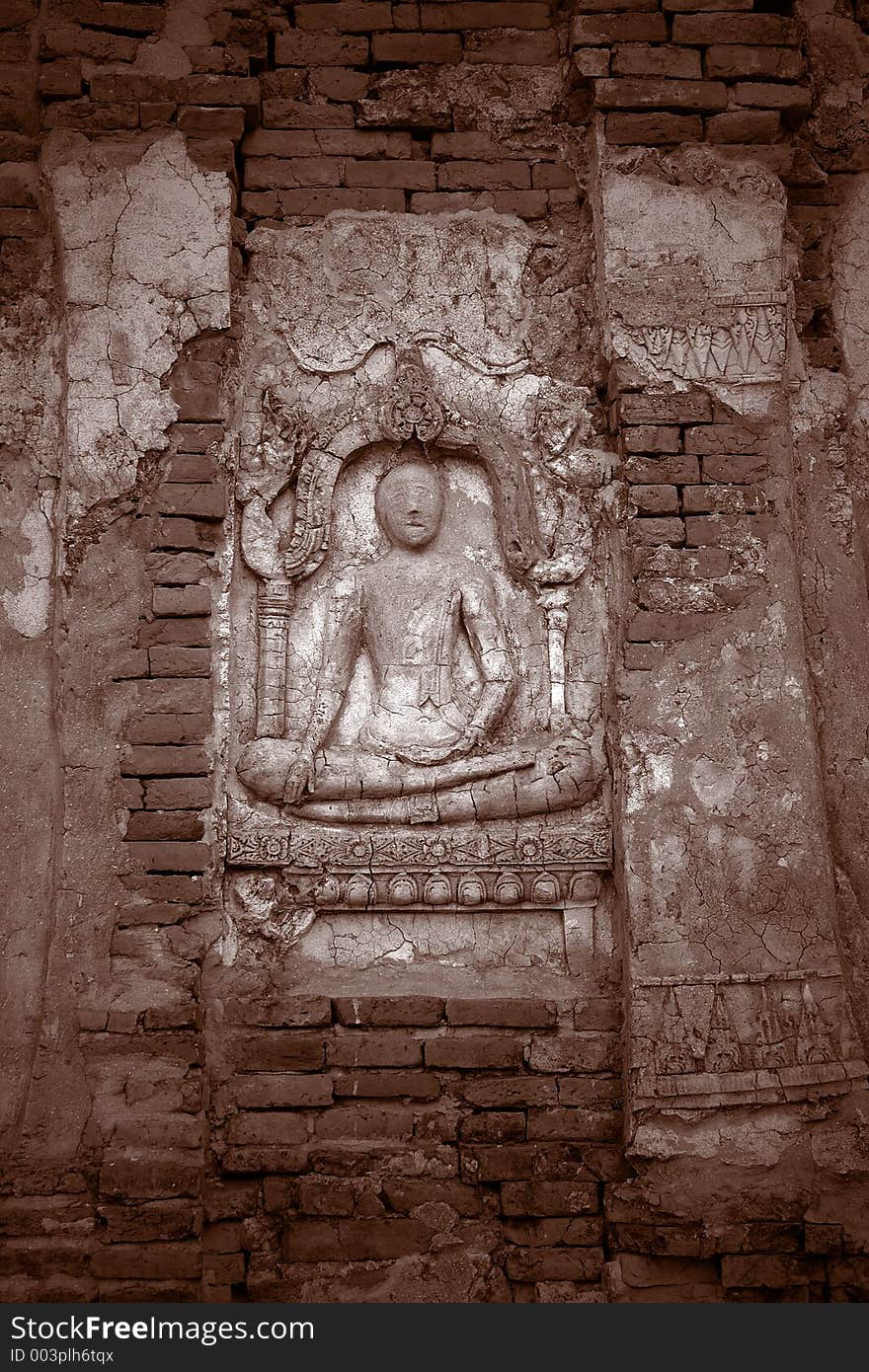 Buddha Carvings on Wall