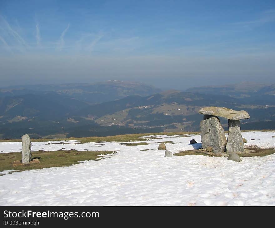 Ancient Dolmen in mount Oiz, Spain