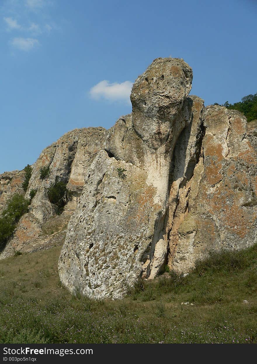 Stone man, human figure shape by the wind and rain