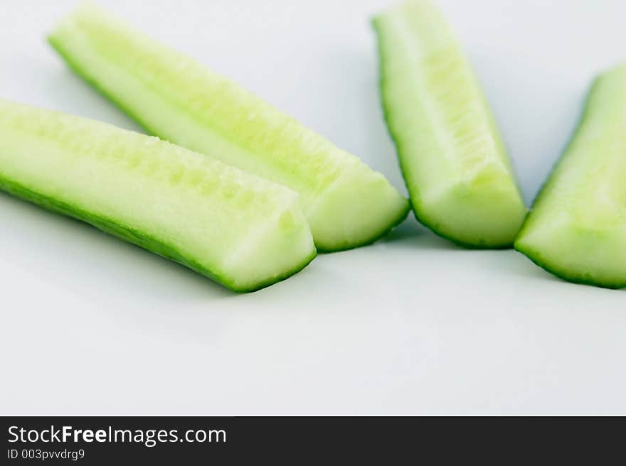 Cucumber sliced to pieces. Cucumber sliced to pieces