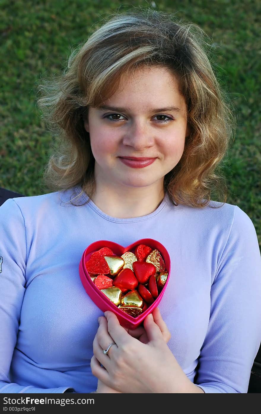 Attractive girl with valentine chocolates box. Attractive girl with valentine chocolates box