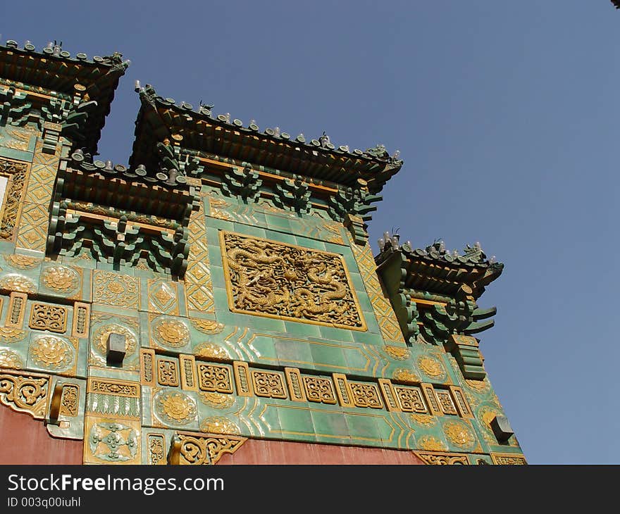 Colourfull details on Beijing Shrine