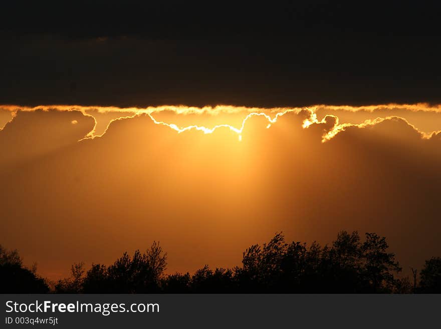 Cloudy Sunset on a stormy evening