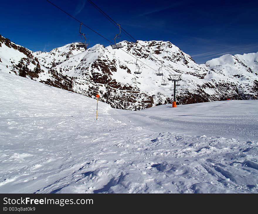 Mountain ski slope. Mountain ski slope