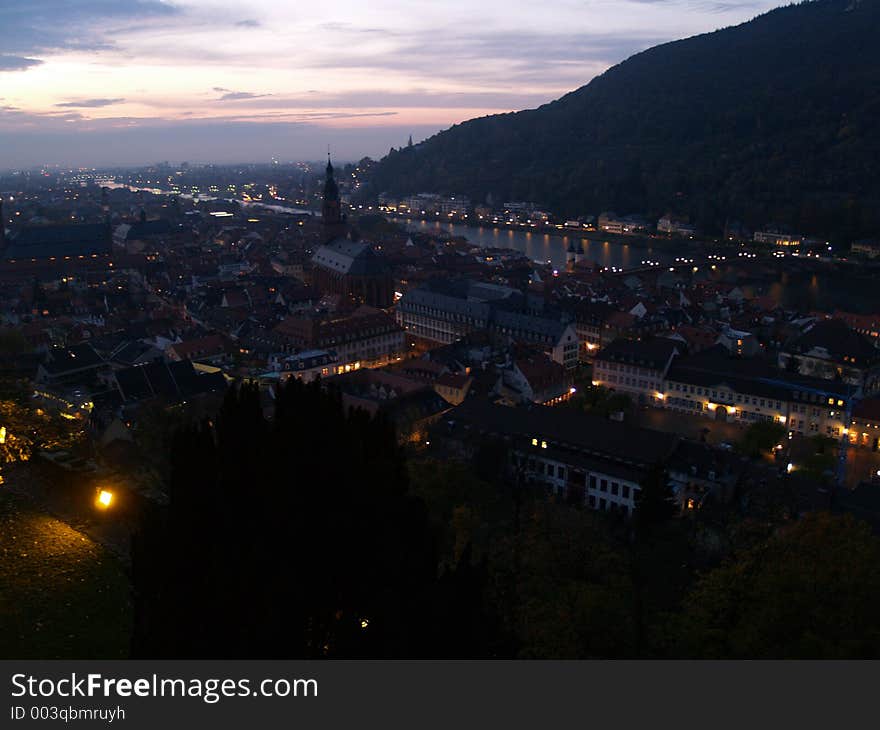 Heidelberg panorama at night. Heidelberg panorama at night