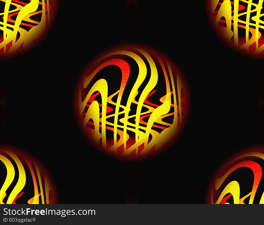 Blurry flame pattern on Balls, illustration. Blurry flame pattern on Balls, illustration.