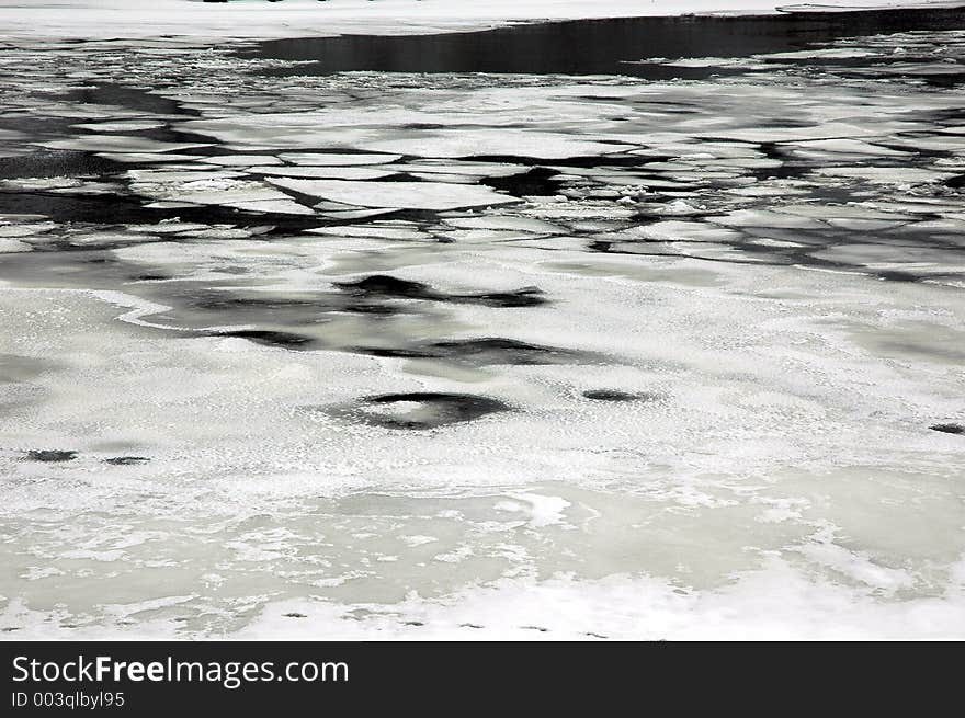 Drifting of ice on the Moskva-river. Drifting of ice on the Moskva-river