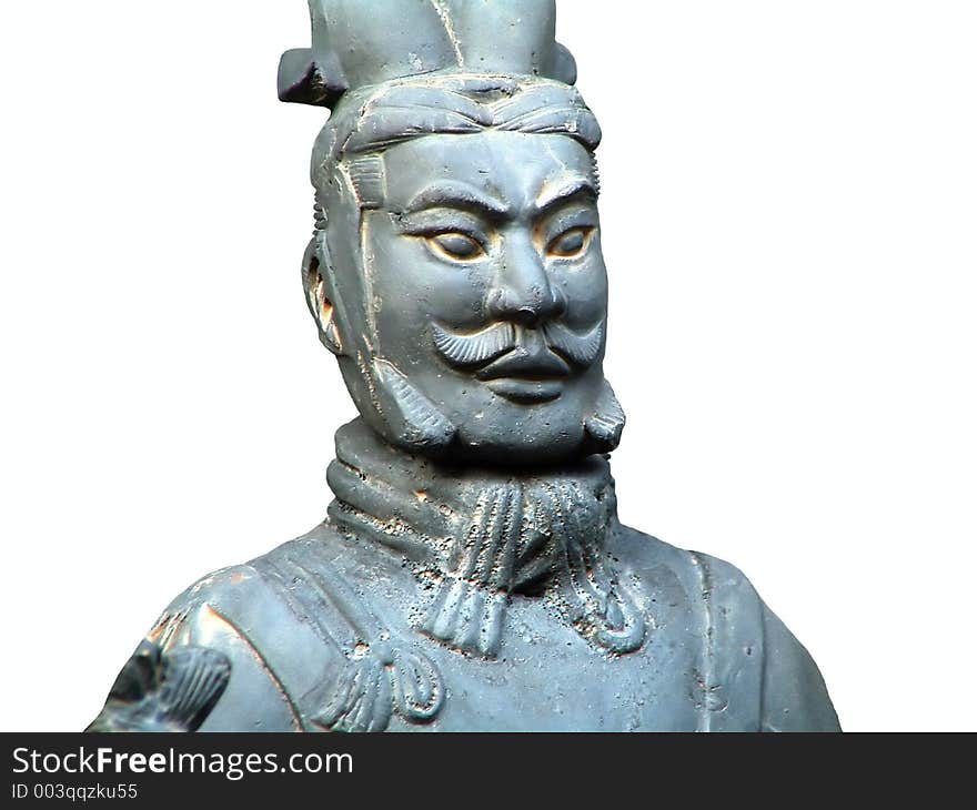 Terracotta soldier of ancient chiese emporer Qin Shihuang, who lived in ancient chinese chin dynasty.Isolated. Terracotta soldier of ancient chiese emporer Qin Shihuang, who lived in ancient chinese chin dynasty.Isolated