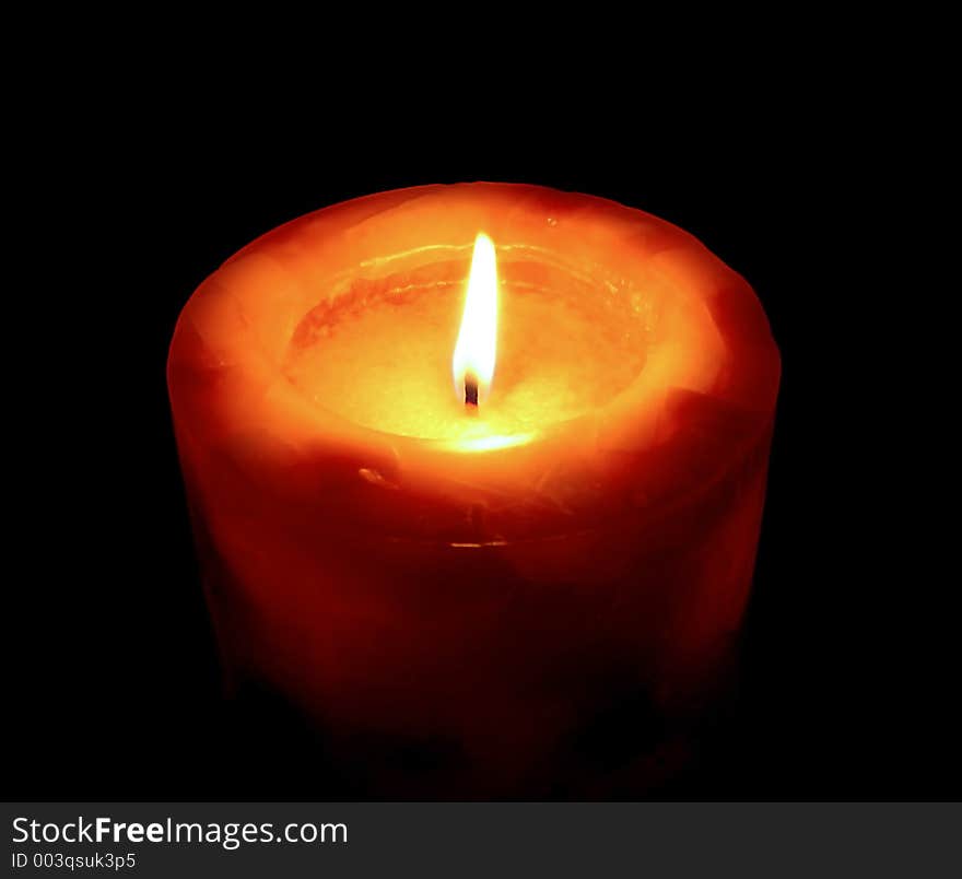 Romantic Candle Light In Darkness