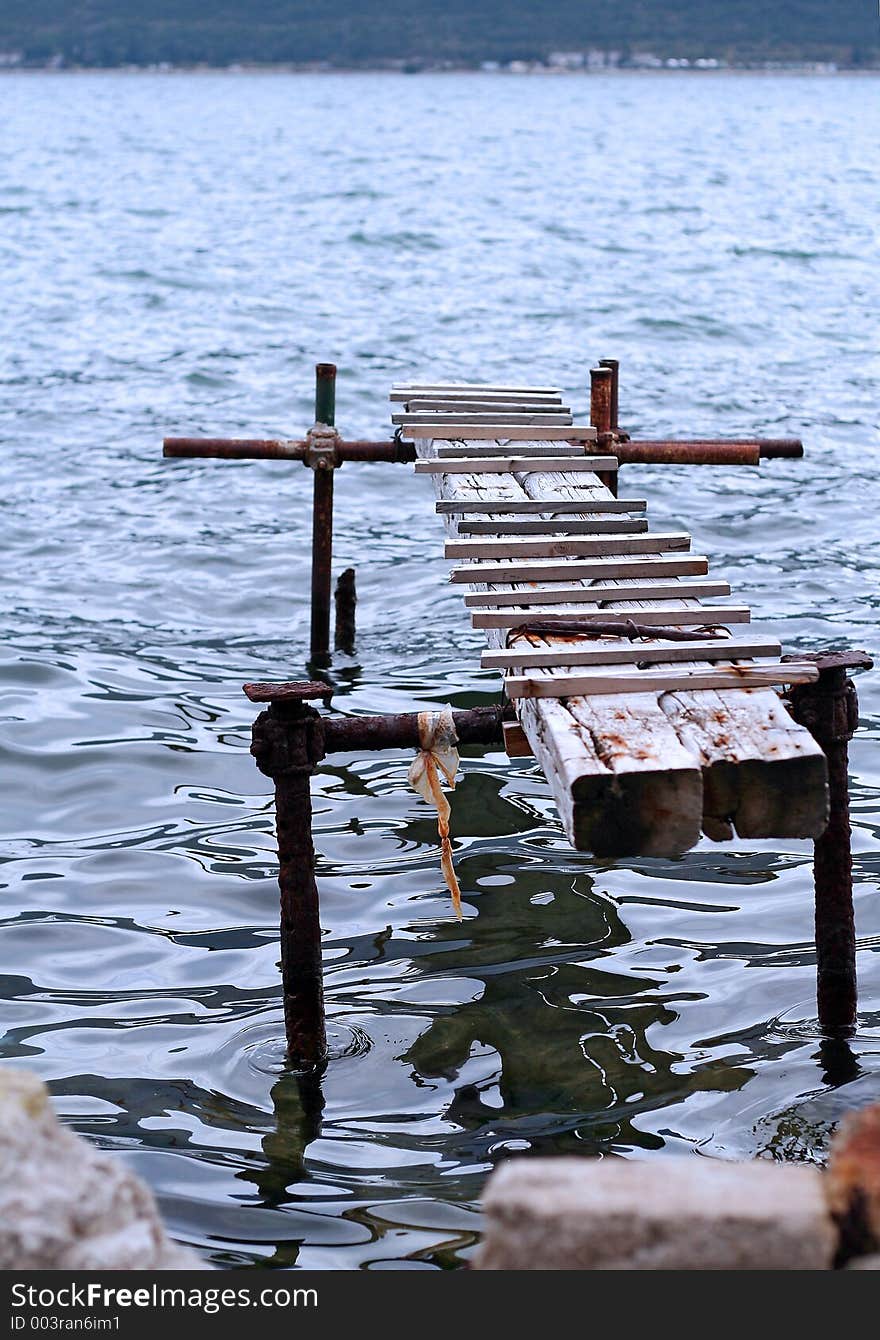 Boat bridge. Boat bridge