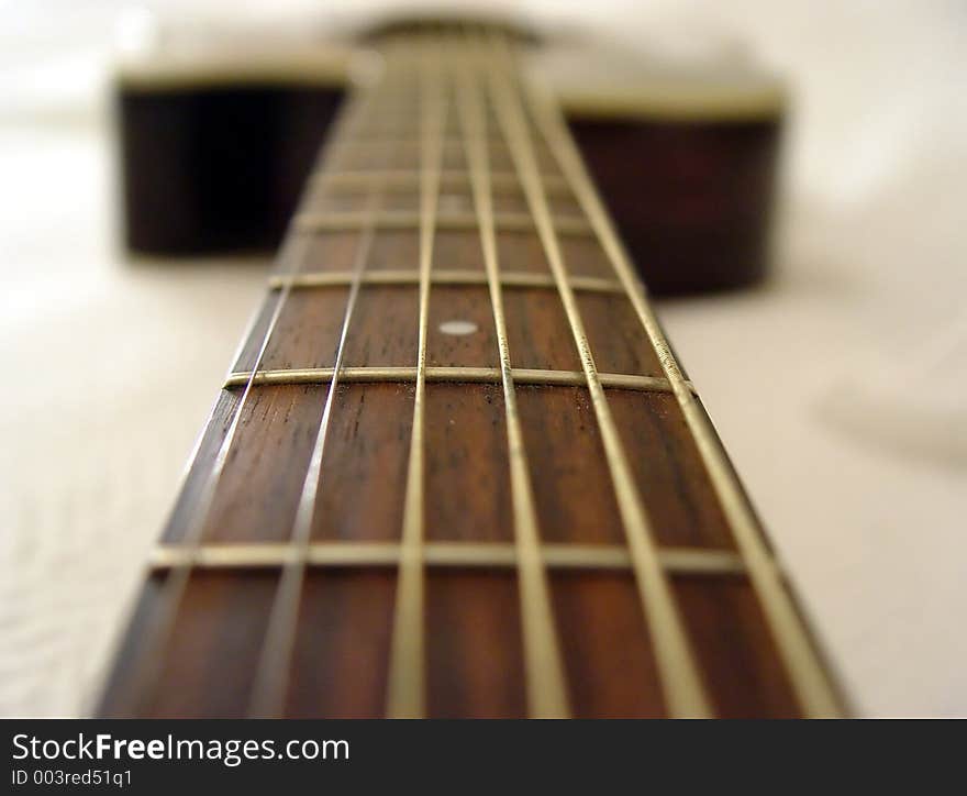 Fretboard on an Ibanez Acoustic Guitar. Fretboard on an Ibanez Acoustic Guitar