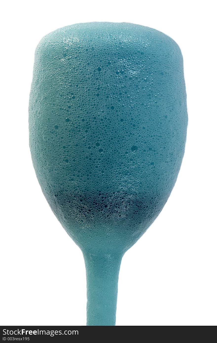 Blue foam in a glass