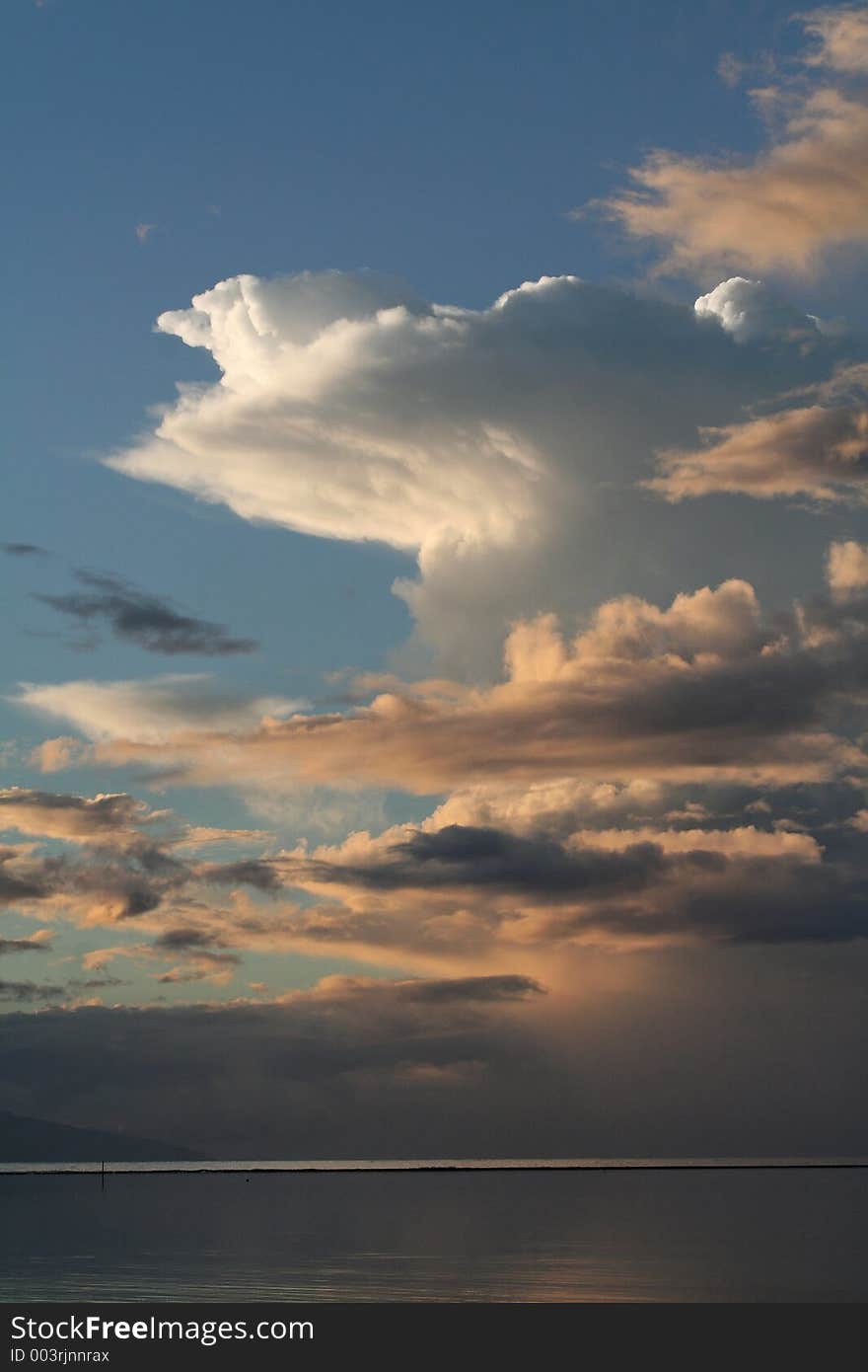 Morning thunderstrom over the lagoon