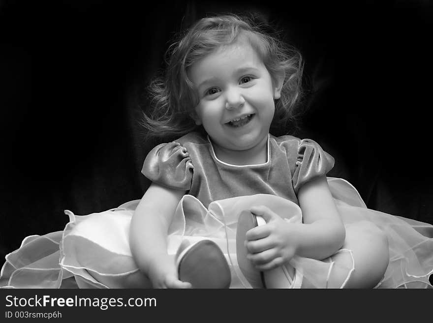 Young girl smiles while getting her portrait. Young girl smiles while getting her portrait