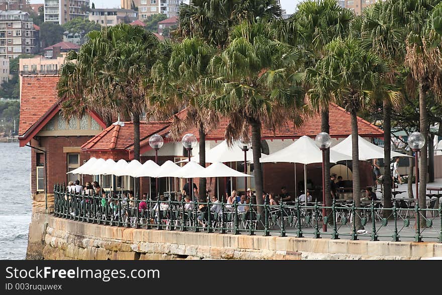 Bar terrace on sydney harbour