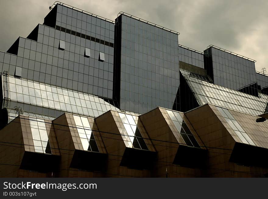 Cold glass building. Cold glass building