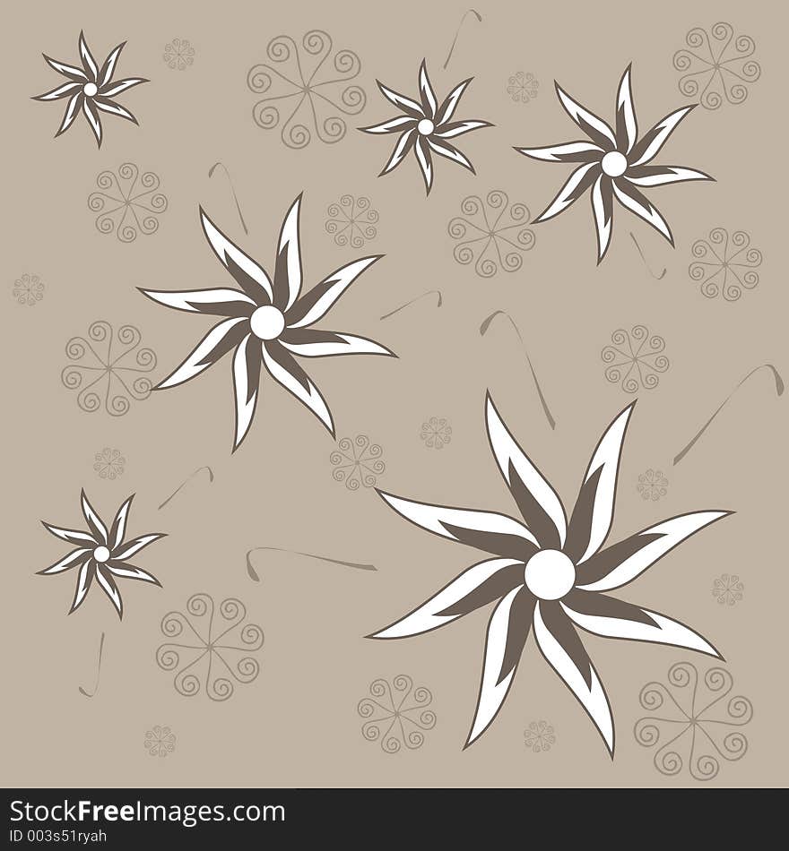 Retro flower background - brown and white - additional ai and eps format available on request. Retro flower background - brown and white - additional ai and eps format available on request