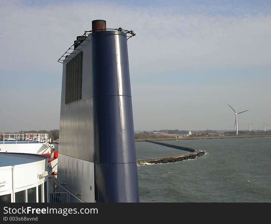 Funnel of a ferry going between Germany and Denmark, picture taken with a NIKON Coolpix 4500