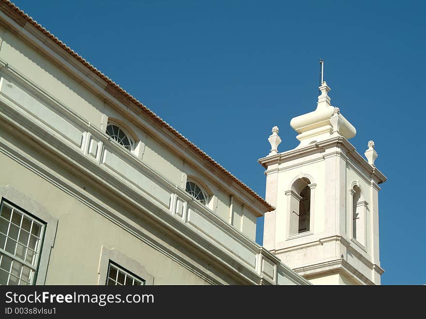 Church in Lisbon on blue sky