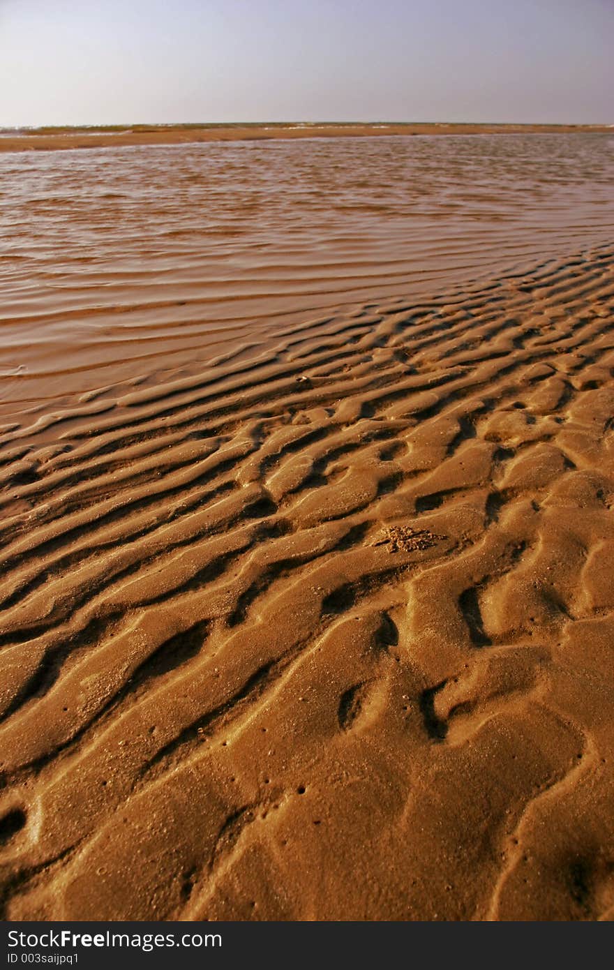 Wavy lines on the sand. Wavy lines on the sand