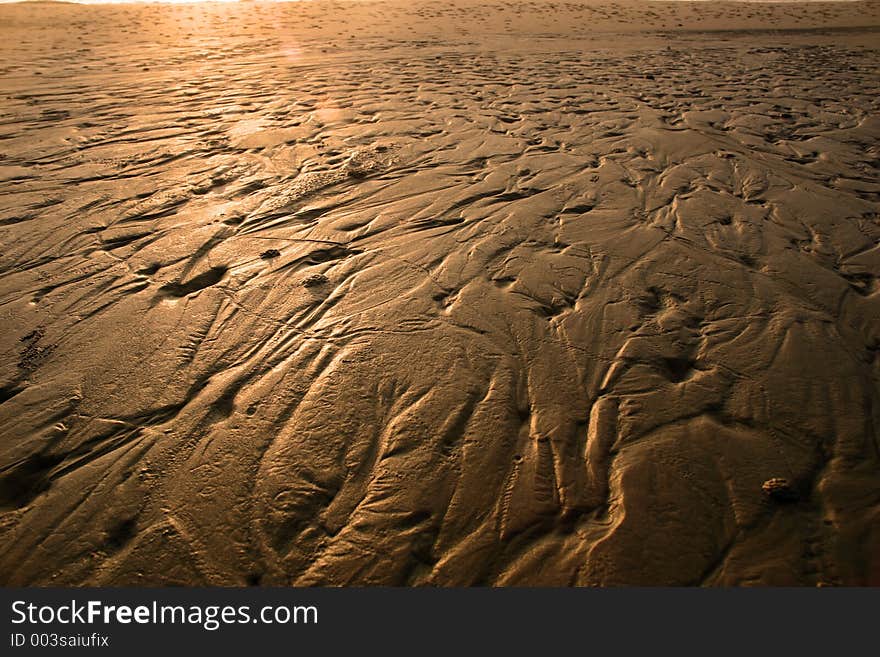 Watermarks on the sand. Watermarks on the sand