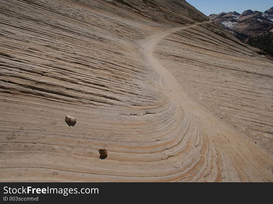 Natural Path On White Rock