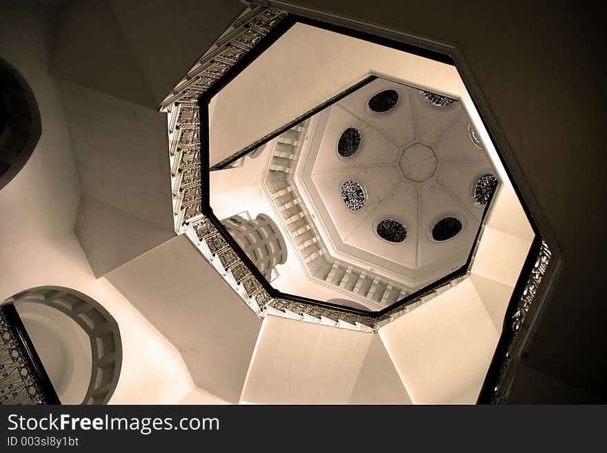 Spiral stairway leading upwards in a castle. Spiral stairway leading upwards in a castle