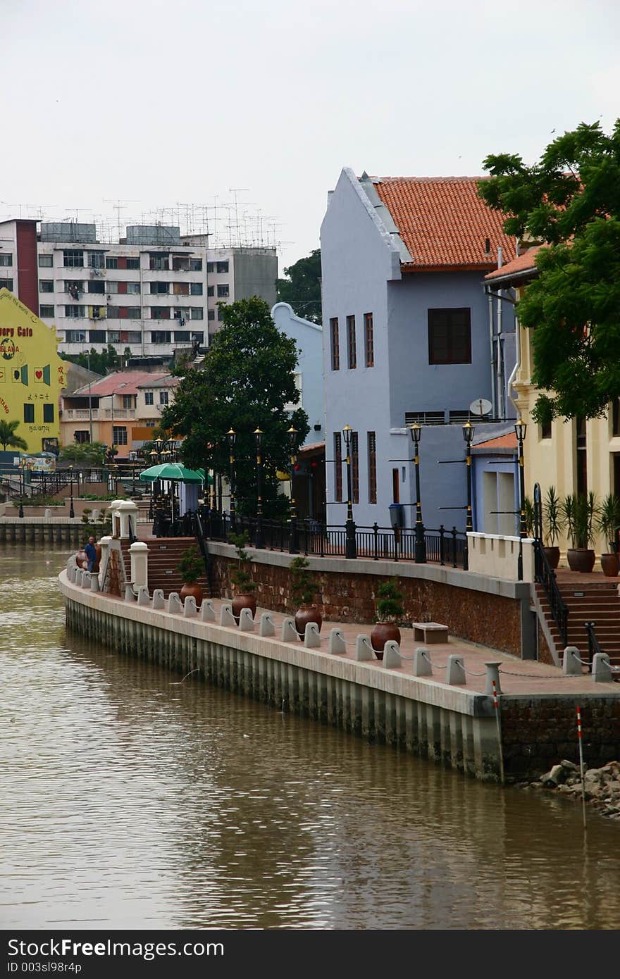 River Scene in Asia