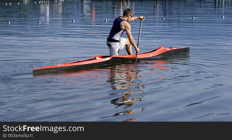 Future Olympian taking a training run.