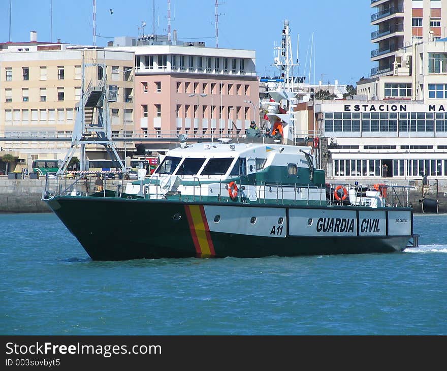 The Guardia Civil Patrol Boat Rio Cabriel in the Port of Cadiz