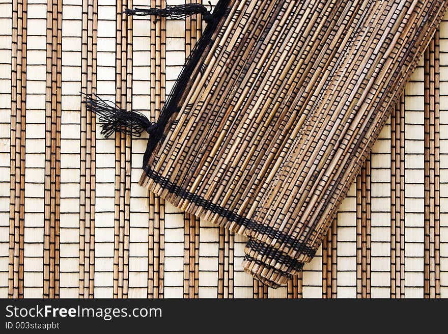 Two bamboo mats