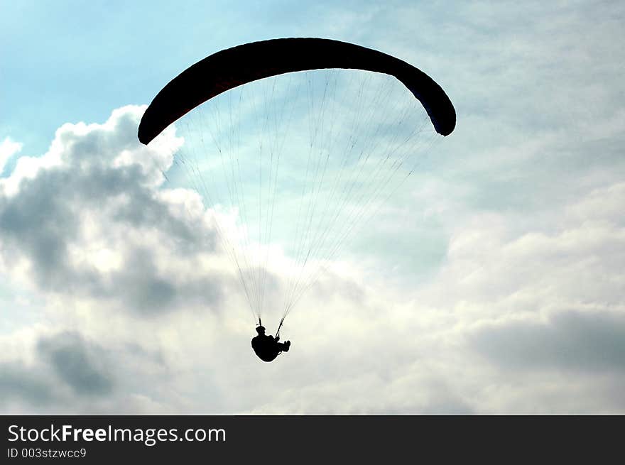 Silhouette of paraglider