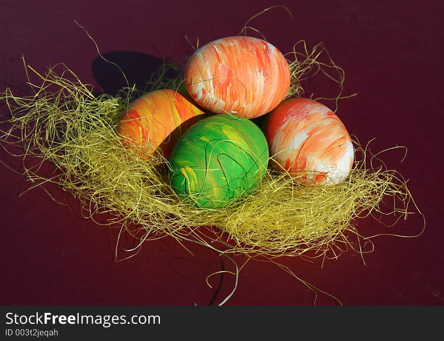 Colored easter eggs