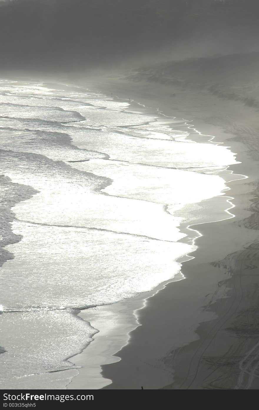 A quiet beach in tuncurry australia from light house. A quiet beach in tuncurry australia from light house